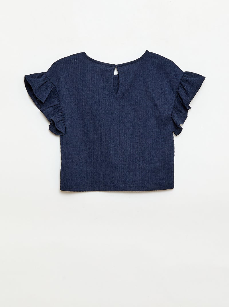 Conjunto às riscas t-shirt + calças - 2 peças Preto - Kiabi