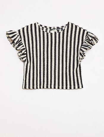 Conjunto às riscas t-shirt + calças - 2 peças