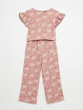 Conjunto às riscas t-shirt + calças - 2 peças