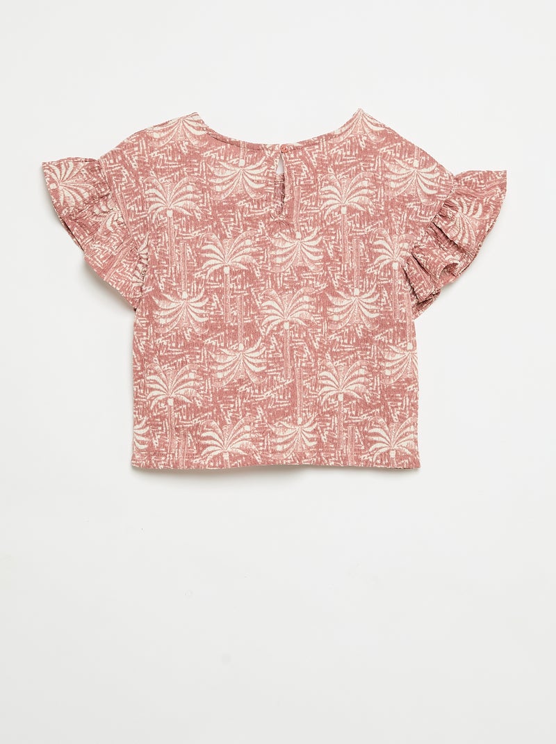 Conjunto às riscas t-shirt + calças - 2 peças Rosa - Kiabi