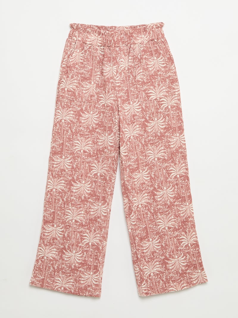 Conjunto às riscas t-shirt + calças - 2 peças Rosa - Kiabi