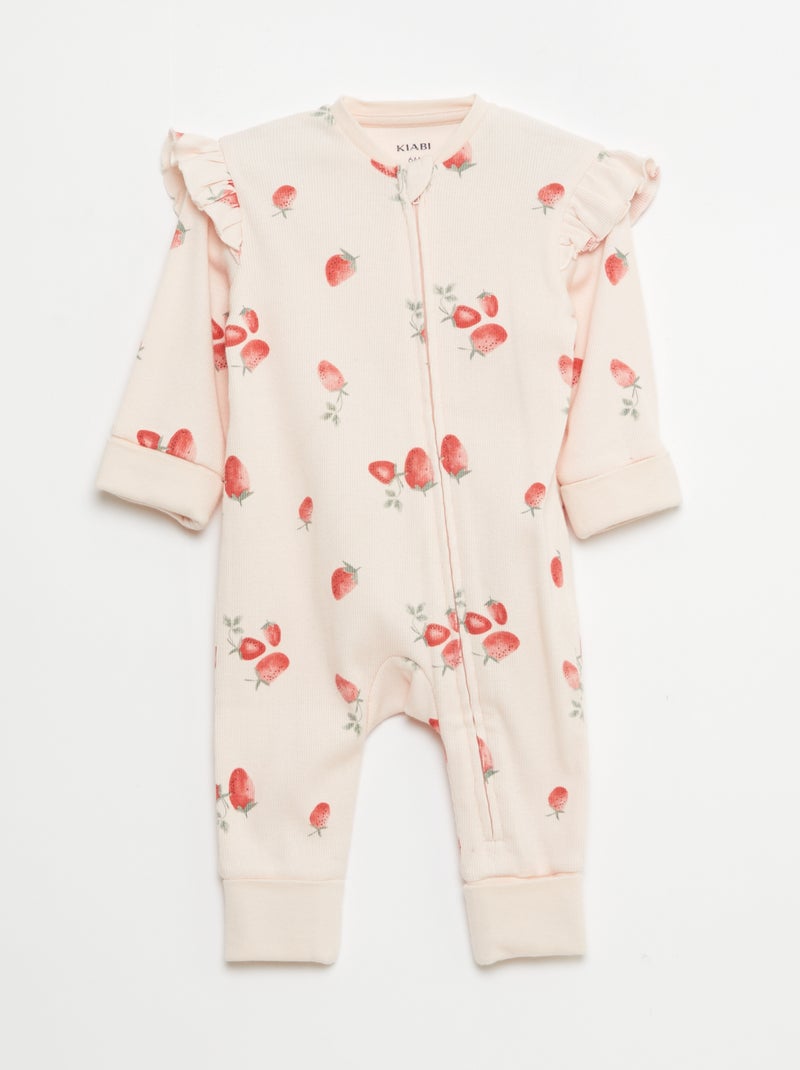 Conjunto babygrow + babete + body - 3 peças Rosa - Kiabi