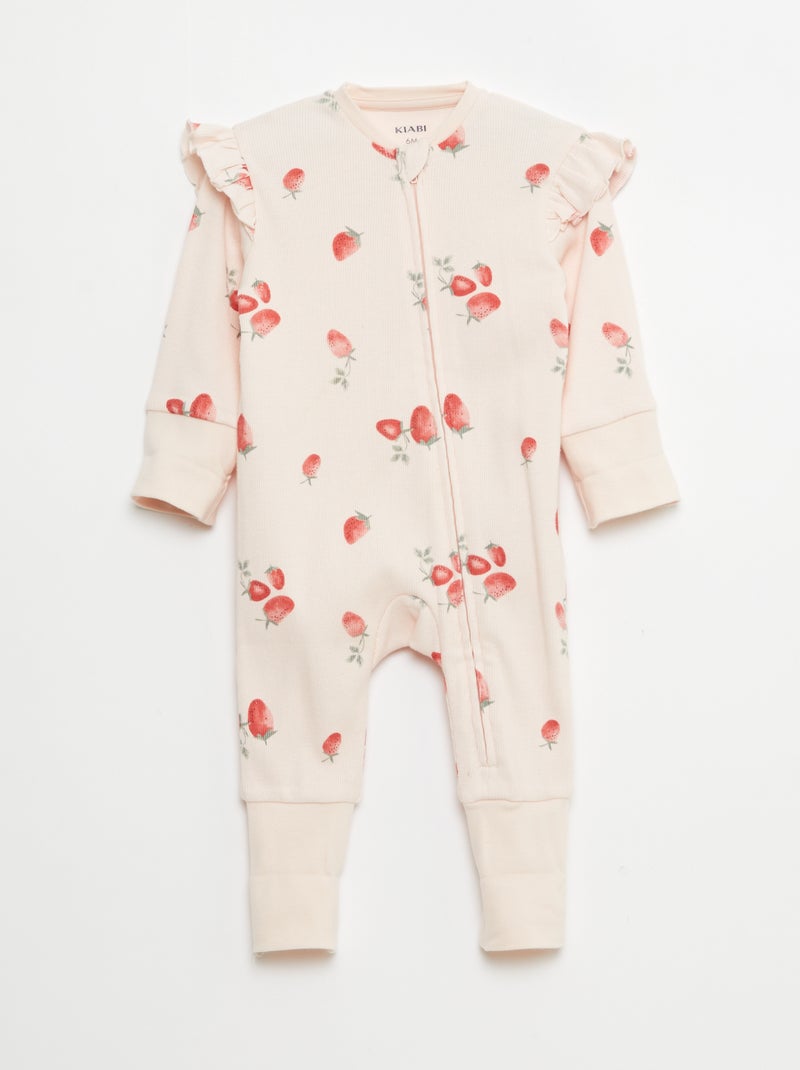 Conjunto babygrow + babete + body - 3 peças Rosa - Kiabi