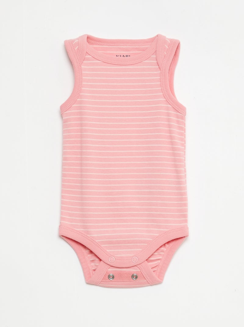 Conjunto babygrow + babete + body - 3 peças Rosa - Kiabi