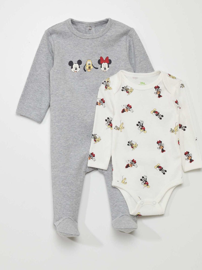 Conjunto babygrow + body 'Disney'  - 2 peças Mickey - Kiabi
