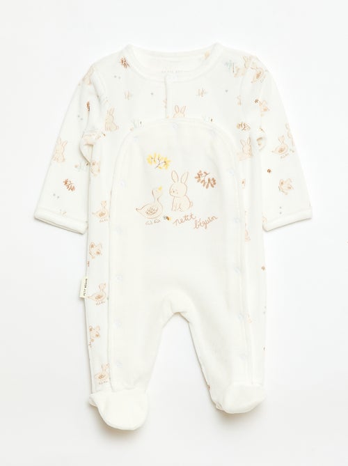 Conjunto babygrow + body + peluche - 3 peças - Kiabi