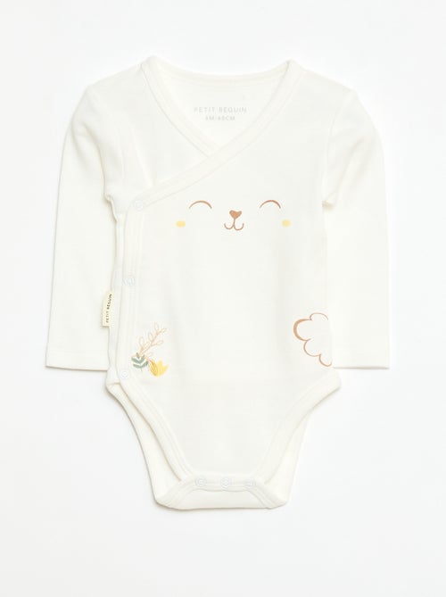 Conjunto babygrow + body + peluche - 3 peças - Kiabi