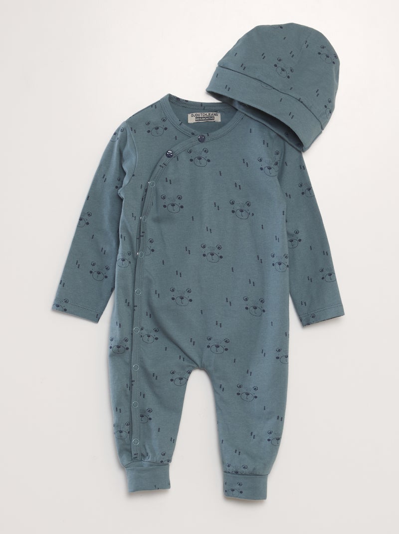 Conjunto babygrow + gorro - 2 peças BRANCO - Kiabi