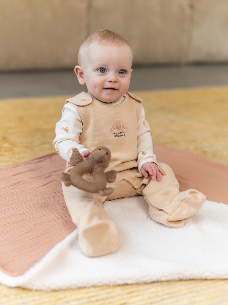 Conjunto babygrow jardineiras + body - 2 peças BRANCO - Kiabi