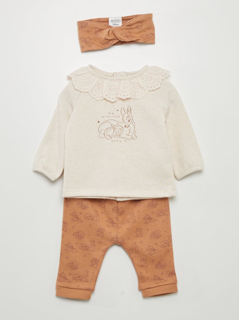 Conjunto 'Bambi'  - 3 peças BEGE - Kiabi