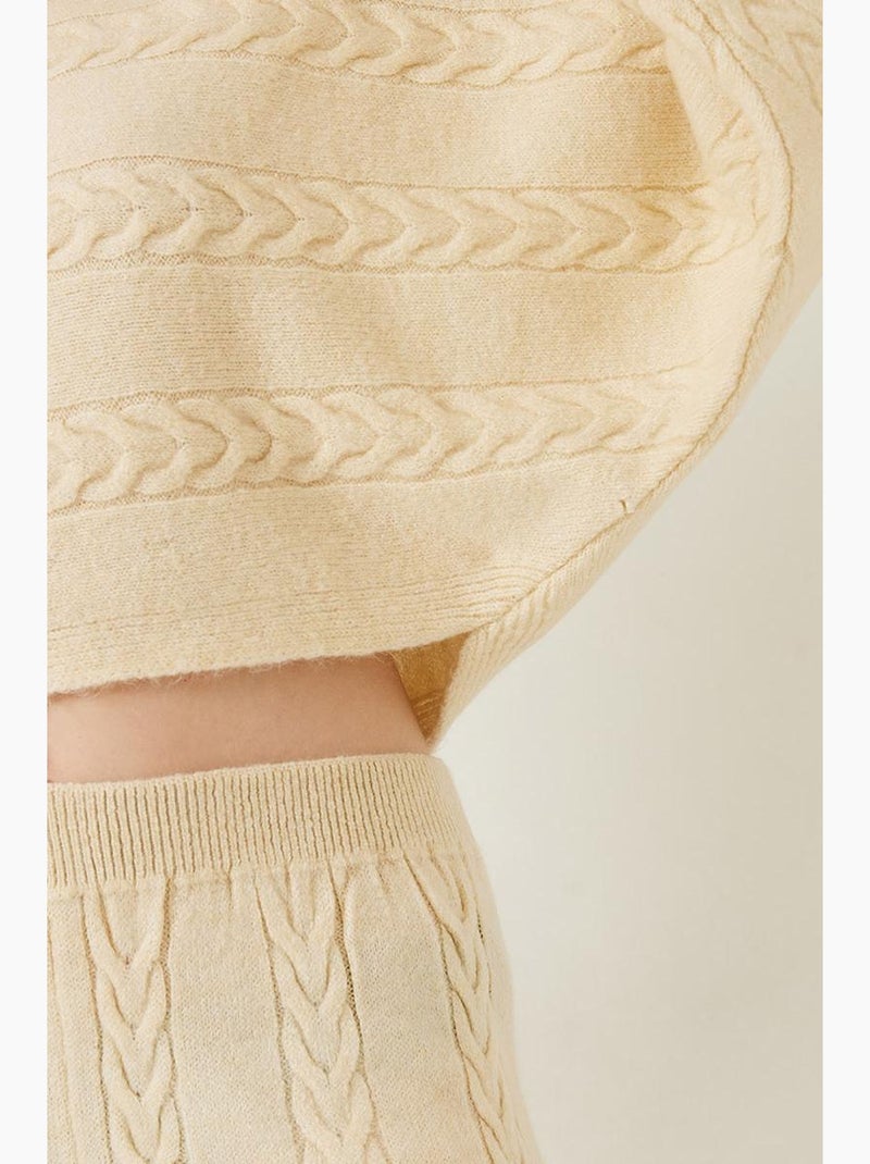 Conjunto básico de blusa e calças de malha lucci Bege-argila - Kiabi