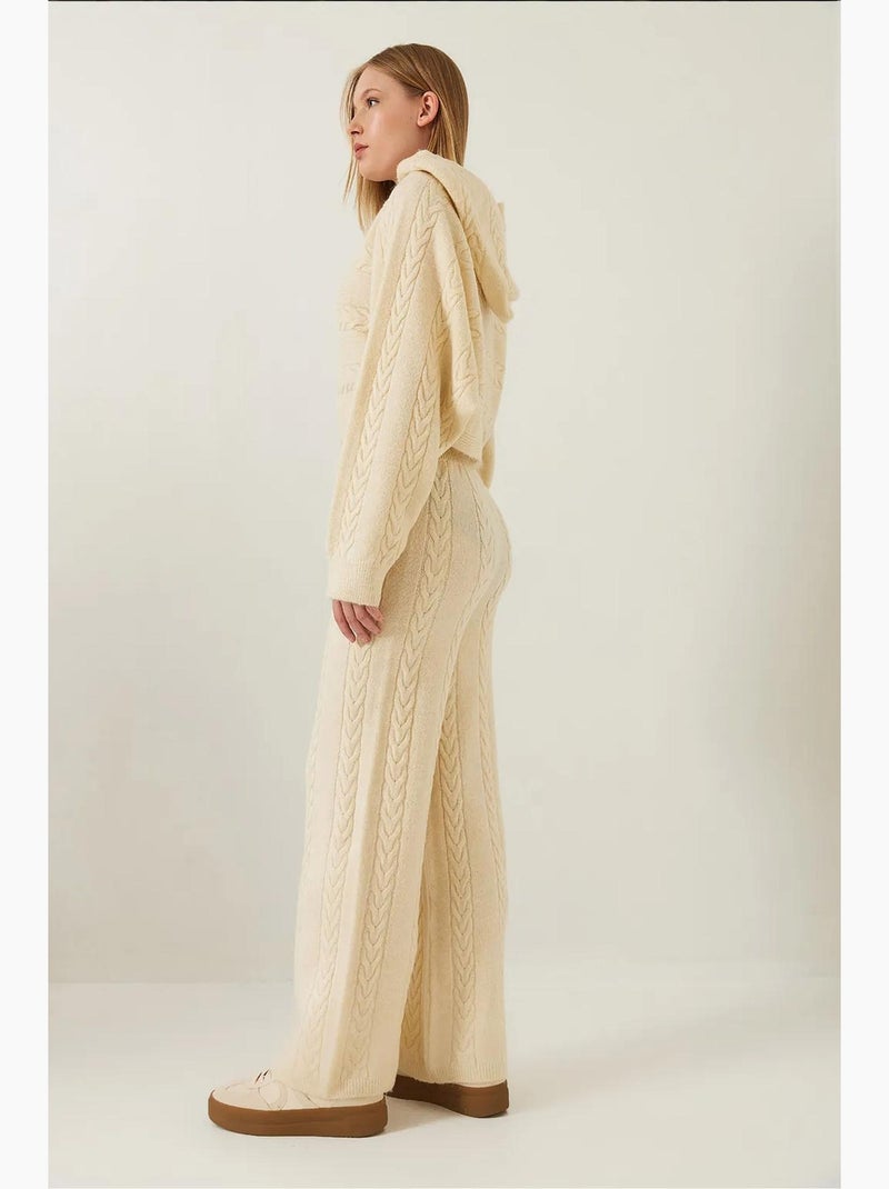 Conjunto básico de blusa e calças de malha lucci Bege-argila - Kiabi
