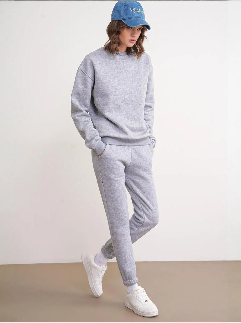 Conjunto básico de duas peças de sweatshirt e jogger mixray Cinza - Kiabi