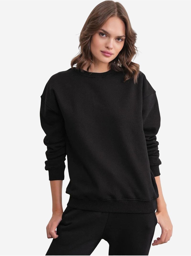 Conjunto básico de duas peças de sweatshirt e jogger mixray Preto - Kiabi