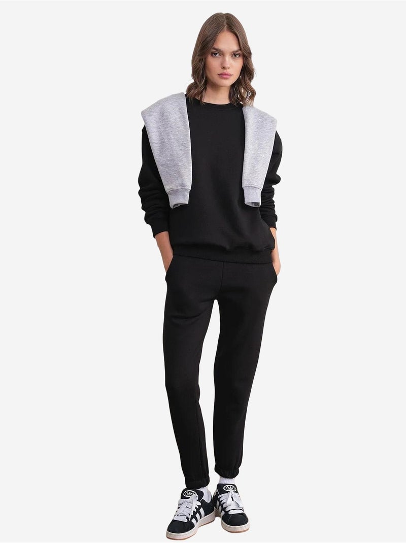 Conjunto básico de duas peças de sweatshirt e jogger mixray Preto - Kiabi