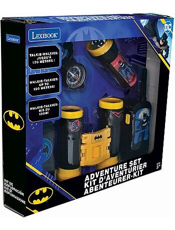 Conjunto batman aventura com walkie talkies até 120 m, binóculos e bússola