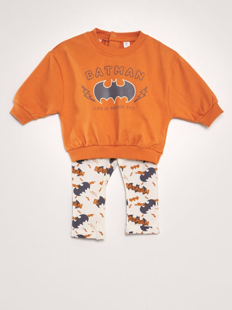 Conjunto 'Batman' sweatshirt + leggings - 2 peças LARANJA - Kiabi