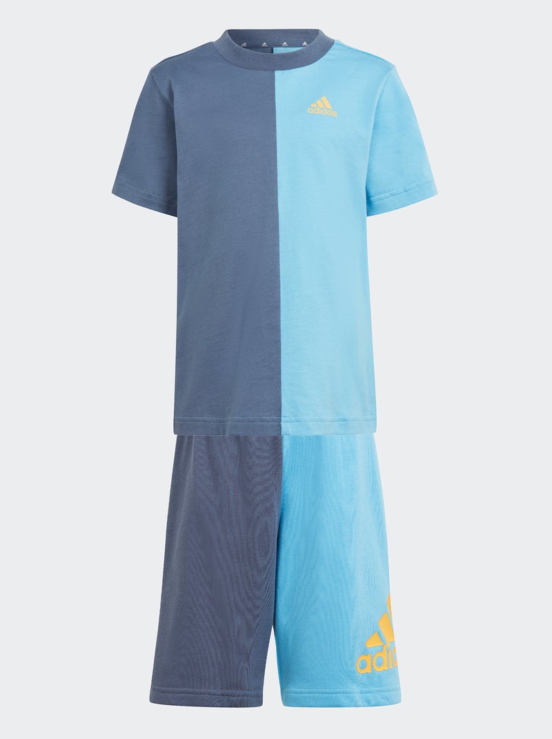 Conjunto bicolor t-shirt + calções 'Adidas' AZUL - Kiabi