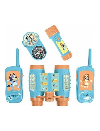 Conjunto bluey aventura com walkie talkies até 120 m, binóculos e bússola