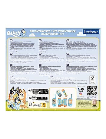 Conjunto bluey aventura com walkie talkies até 120 m, binóculos e bússola