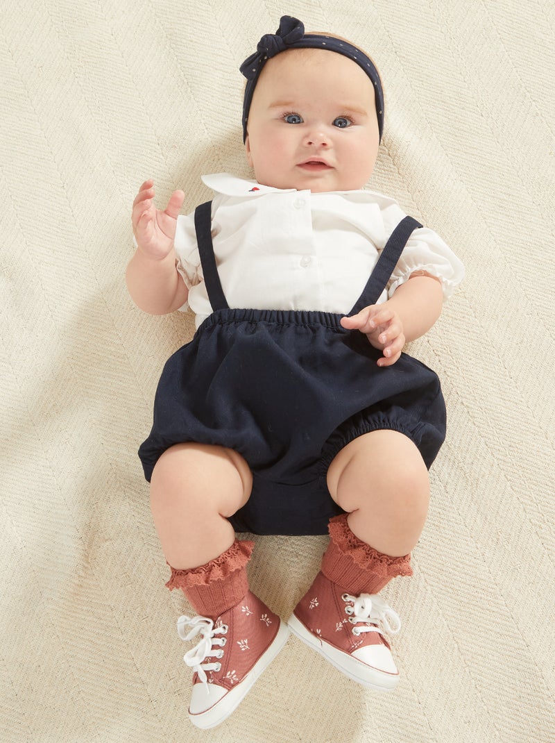 Conjunto blusa + bloomer em liocel BRANCO - Kiabi