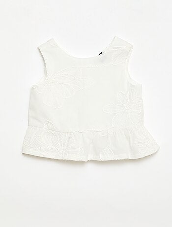 Conjunto blusa + calças com bordados - 2 peças