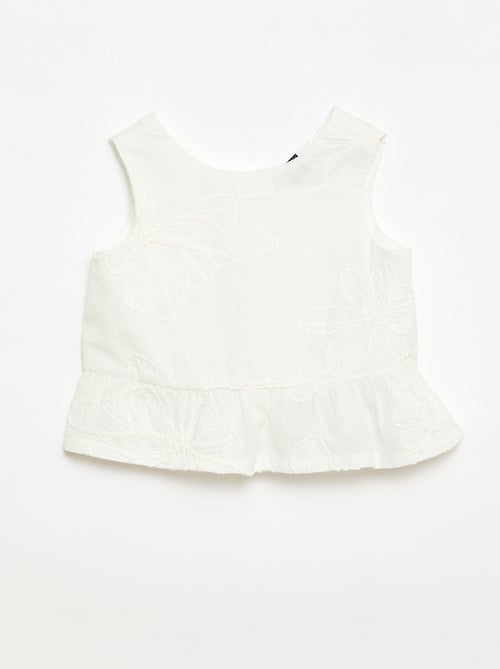 Conjunto blusa + calças com bordados - 2 peças - Kiabi