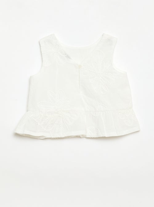 Conjunto blusa + calças com bordados - 2 peças - Kiabi