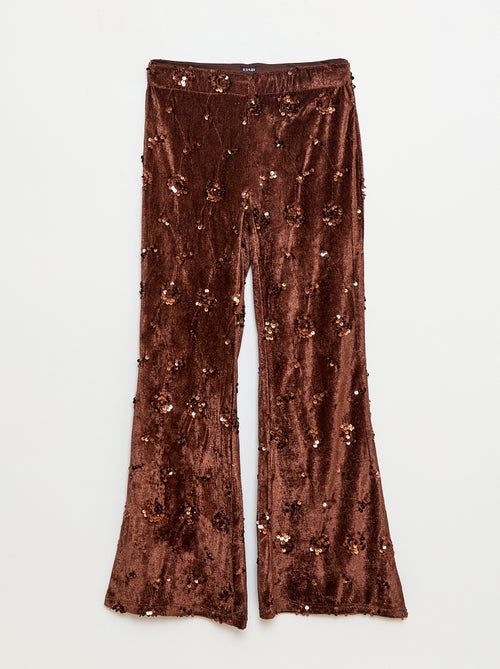 Conjunto blusa + calças flare fit em veludo - Kiabi