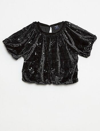Conjunto blusa + calças flare fit em veludo