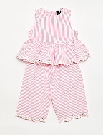Conjunto blusa + calças Vichy - 2 peças