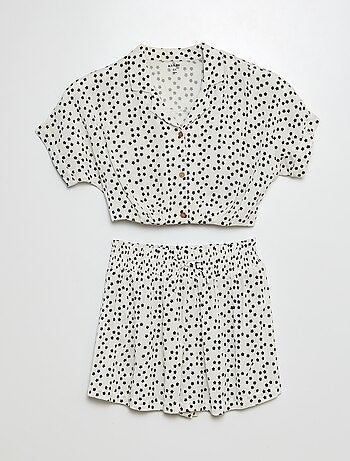 Conjunto blusa + calções - 2 peças