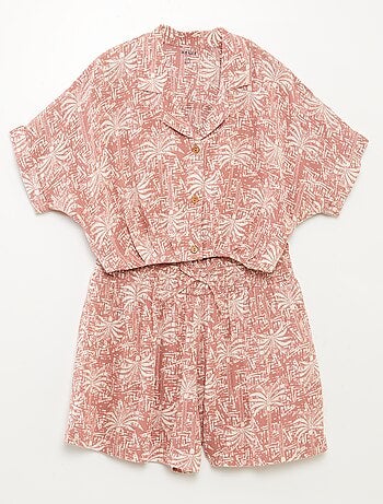 Conjunto blusa + calções - 2 peças