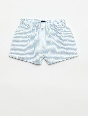 Conjunto blusa + calções com padrão vichy - 2 peças