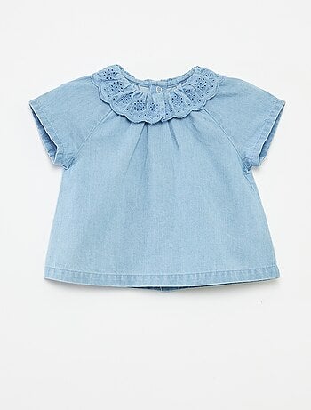 Conjunto blusa de manga curta + calções + chapéu - 3 peças