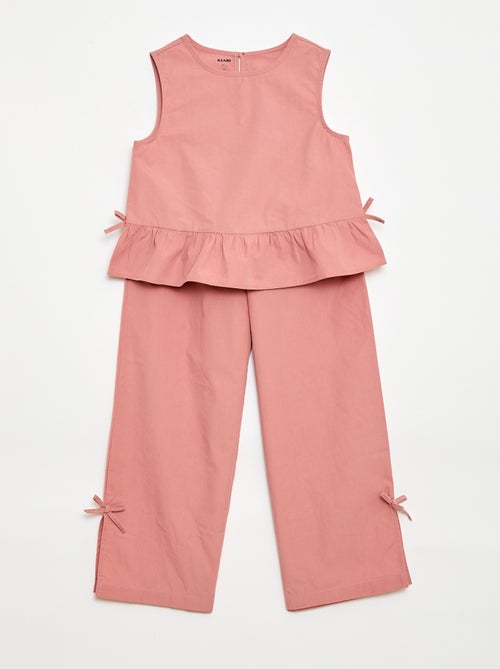 Conjunto blusa sem mangas + calças - 2 peças - Kiabi