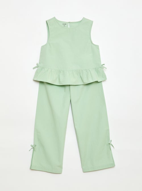 Conjunto blusa sem mangas + calças - 2 peças - Kiabi