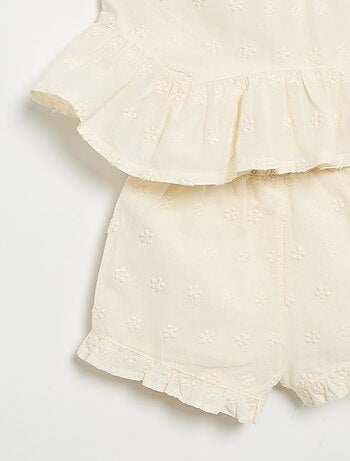 Conjunto blusa sem mangas + calções