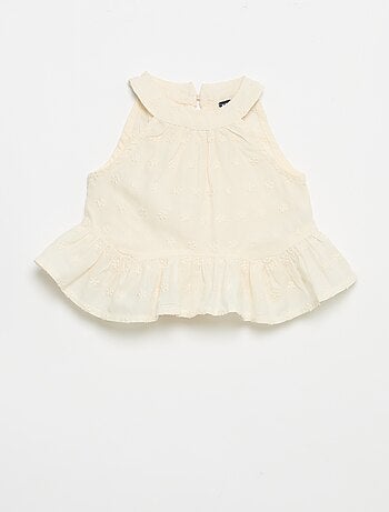 Conjunto blusa sem mangas + calções