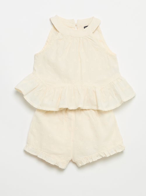 Conjunto blusa sem mangas + calções - Kiabi