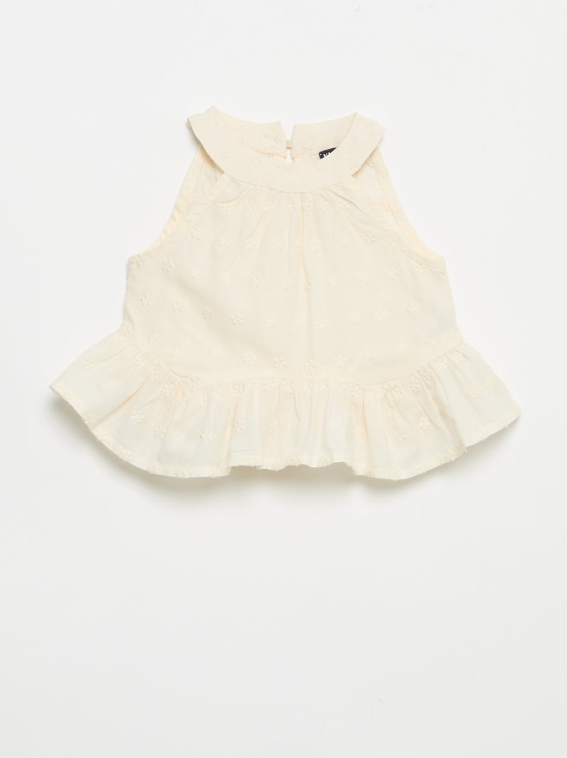 Conjunto blusa sem mangas + calções Cru - Kiabi