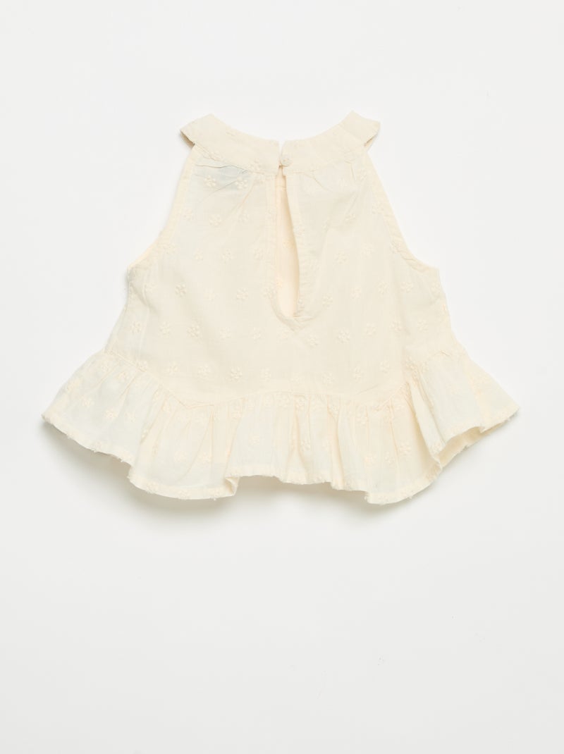 Conjunto blusa sem mangas + calções Cru - Kiabi