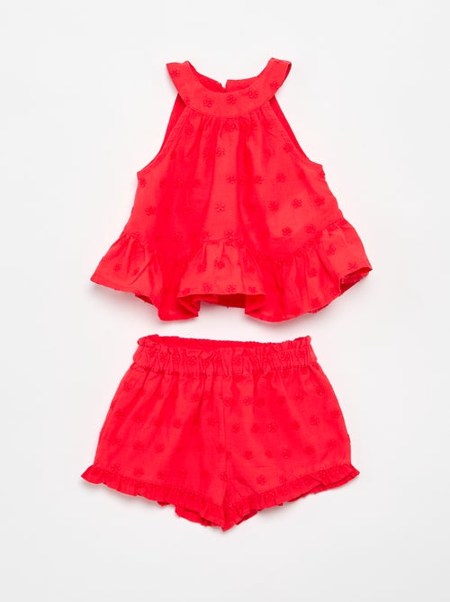 Conjunto blusa sem mangas + calções - Kiabi