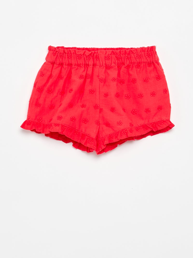 Conjunto blusa sem mangas + calções Vermelho - Kiabi