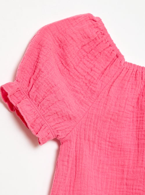 Conjunto blusa + short liso - 2 peças - Kiabi