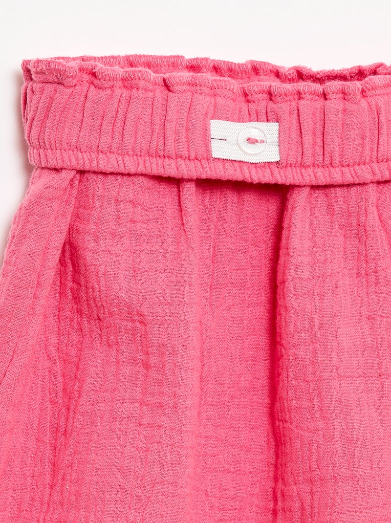 Conjunto blusa + short liso - 2 peças Rosa - Kiabi
