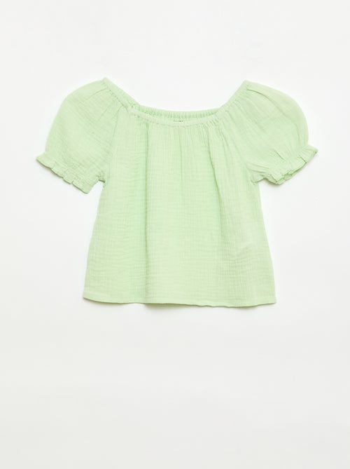 Conjunto blusa + short liso - 2 peças - Kiabi