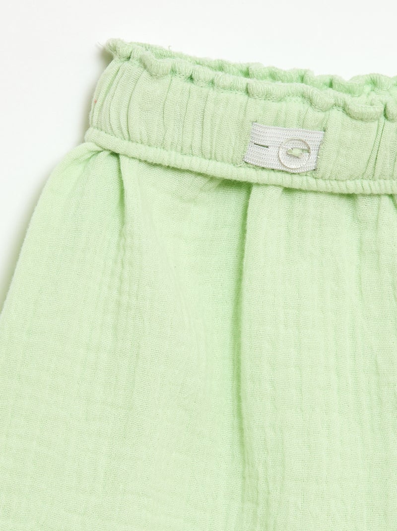 Conjunto blusa + short liso - 2 peças Verde - Kiabi
