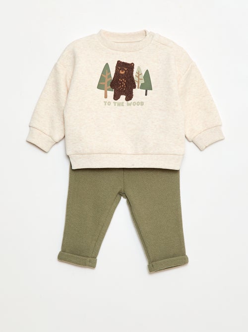 Conjunto blusão + leggings com desenho - Kiabi