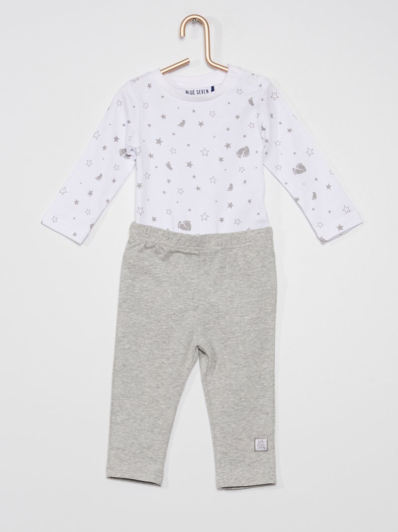 Conjunto body + calças Cinza - Kiabi
